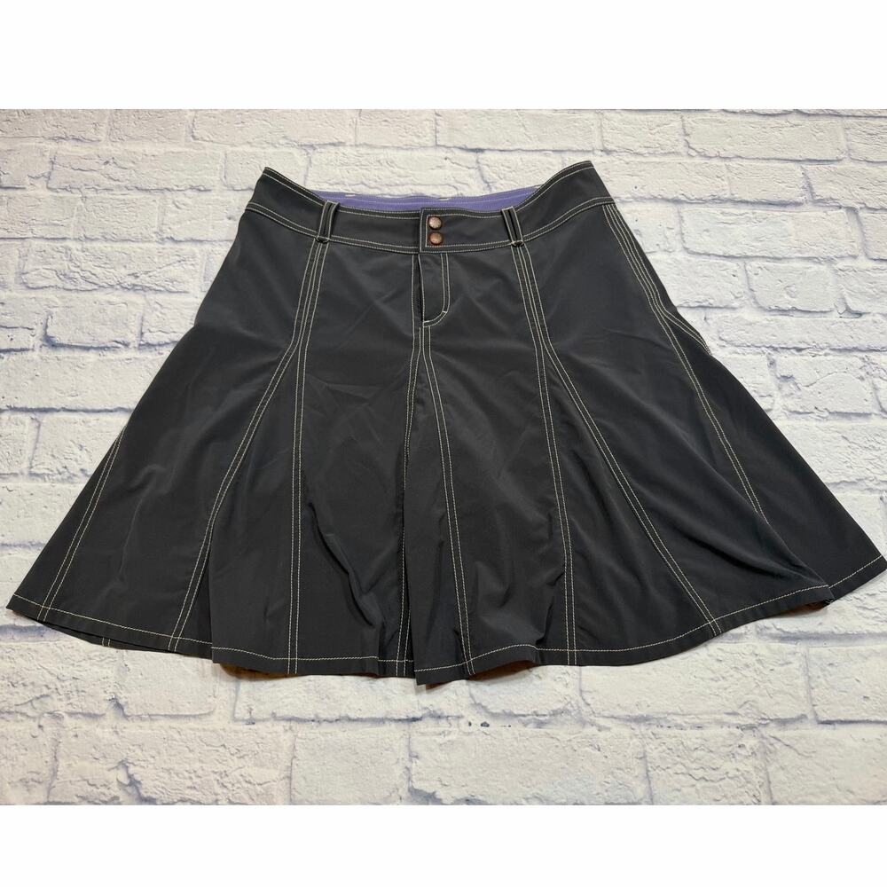 Athleta Gray Whatever Skort Skirt + Shorts Contrast Stitching size 10 A767